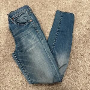 Madewell Womens 9in High Riser Skinny Skinny Distressed‎ Light Jean Size 26